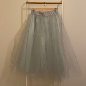 Alexandra Greco Seafoam green tulle midi skirt